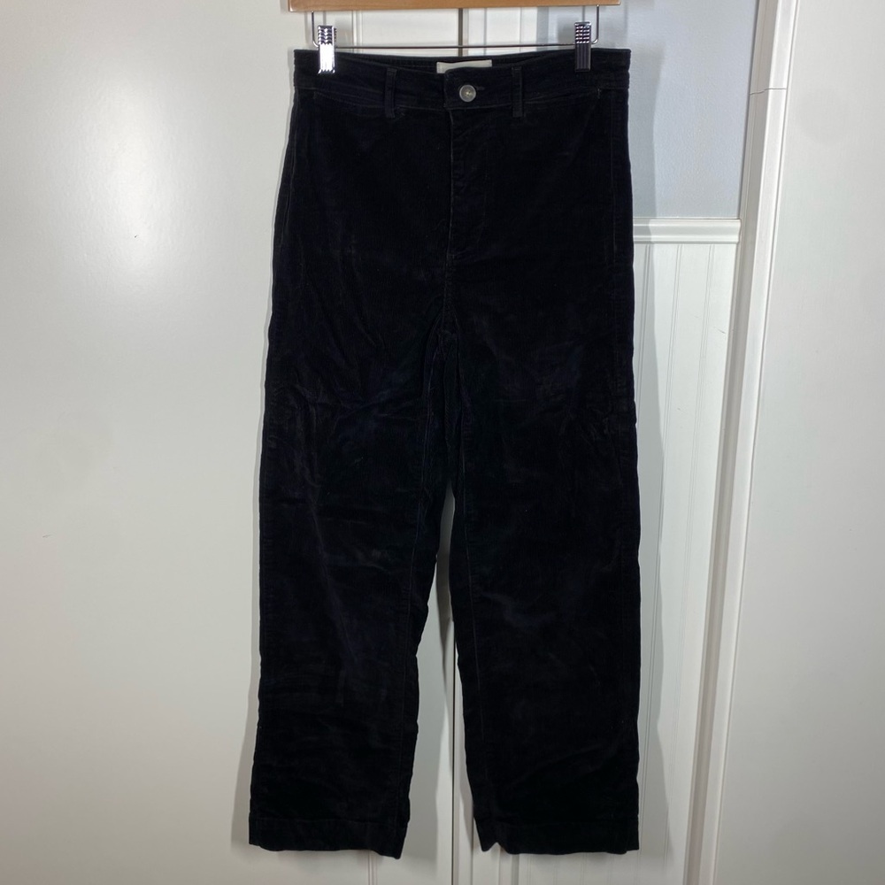 Everlane The Corduroy Wide Leg Pant Womens Size 4 High Rise Organic Cotton black